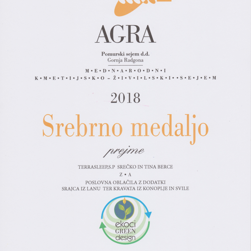 Srebrna medalja AGRA 2018 - poslovna oblačila z dodatki